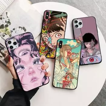 Чехол для телефона с японскими аниме-комиксами ужасов для iPhone 11 13 12 Mini 14 Pro X XR XS Max 7 8 6 6S Plus SE 2022 2020, мягкий силиконовый чехол 6Plus and 6sPlus