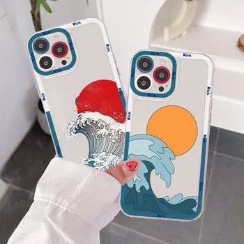 Чехол для телефона с японскими иллюстрациями Waves для Redmi 7 8 9 A для Redmi Note 5 7 8 9 10 11 Pro Max 4G 5G Funfas Redmi Note11 pro