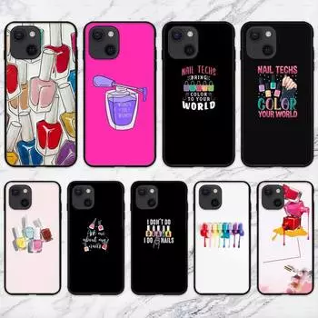 Чехол для телефона с разноцветным лаком для ногтей для iPhone Mini 11 12 13 14 15 Pro XS Max X Plus SE XR Shell iPhone8plus