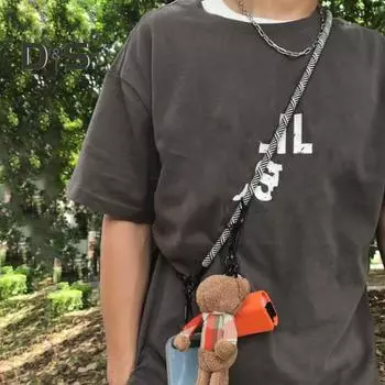 Чехол для телефона с ремешком через плечо, диагональной пряжкой, регулируемым ремешком для рук, прочным креплением камеры, плоским ремешком для путешествий на шею черный белый