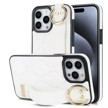 Чехол для телефона с ремешком из искусственной кожи и кольцом для IPhone 15 14 Plus 13 12 Mini 11 Pro Max X XS XR 7 8 Plus, противоударный чехол с держателем iPhone 7/8/SE 2020 белый