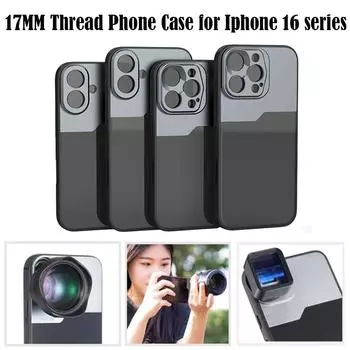 Чехол для телефона с резьбой 17 мм для iPhone 16 Pro Max Plus, защитный чехол для Ulanzi Kase Apexel, анаморфный макро-широкоугольный объектив