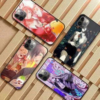 Чехол для телефона с рисунком аниме «Человек бензопилы» для IPhone 13 12 11 XS X 8 7 6 Plus Mini Pro Max SE 2022, черный стеклянный чехол из ПК и ТПУ iPhone 13