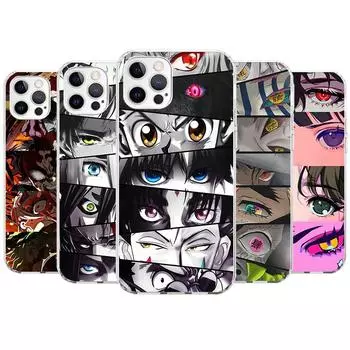 Чехол для телефона с рисунком аниме «Глаза манги» для Apple iPhone 11, 12, 13, 15, 14 Pro 7 XR X XS Max 8 Plus + Mini SE, мягкий чехол с индивидуальным принтом iPhone 7 Plus(8Plus