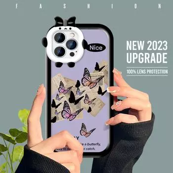 Чехол для телефона с рисунком бабочки из мультфильма для iPhone Samsung Galaxy Xiaomi Redmi HUAWEI VIVO OPPO Infinix, милый мягкий чехол для смартфона Samsung A04