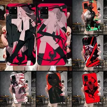 Чехол для телефона с рисунком «Человек бензопилы» в стиле аниме для Samsung Galaxy S6 S7 S8 S9 S10 S21 S22 Plus, ультрамягкий черный чехол для телефона Galaxy S30