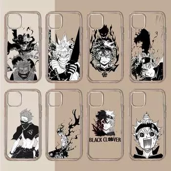 Чехол для телефона с рисунком «Черный клевер» в стиле аниме, прозрачный мягкий чехол для iphone 11 13 12 14 x xs xr pro max mini plus iphone 12 pro max