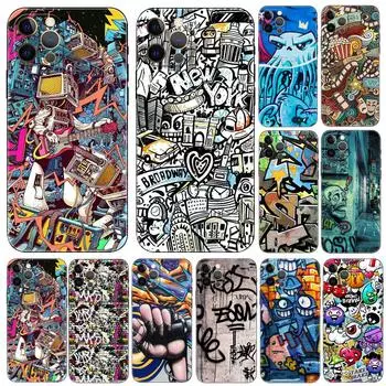 Чехол для телефона с рисунком граффити для iphone 5 5S se 6 6s 7 8 plus x 10 XR XS 11 12 13 mini pro MAX, черная задняя крышка из ТПУ iphone 5 5S SE 2016