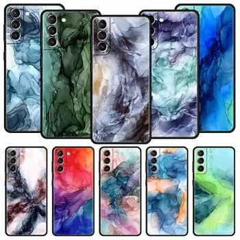 Чехол для телефона с рисунком кистью из мрамора для Samsung Galaxy S24 S23 S22 S20 Ultra S21 FE 5G S10 S9 Plus S10E, мягкий силиконовый чехол Samsung S23 FE