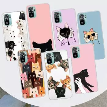 Чехол для телефона с рисунком кота и милым котенком для Xiaomi Redmi 10 10C 10A 9T 9C 9A 9 Prime 8 8A 7 7A 6 6A K20 K30 K40 Pro S2 Fundas Redmi 10