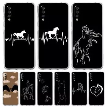 Чехол для телефона с рисунком лошади для Samsung A14 5G A12 A22 A32 A34 A42 A52 A54 A50 A70 A30 A40 A20E A10S A20S A02S A04S, прозрачный чехол Samsung A10
