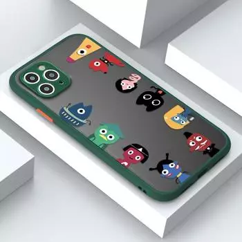 Чехол для телефона с рисунком «Маленький монстр» для iPhone 14, 13, 12, 11 Pro Max, Samsung Galaxy S20 FE A52 S23 Infinix, тонкая матовая задняя крышка, защитные чехлы для линз iPhone X/XS
