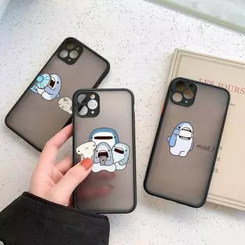 Чехол для телефона с рисунком милой акулы, матовый прозрачный для iphone 11 12 13 7 8 plus mini x xs xr pro max чехол iPhone12