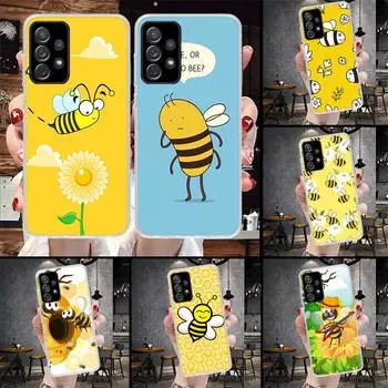 Чехол для телефона с рисунком милой пчелы и цветочным рисунком для Samsung Galaxy A51 A52 A71 A72 A42 A32 A22 A02S A12 5G A21S A31 A41 M12 M21 M31S Shell Ca Samsung A51