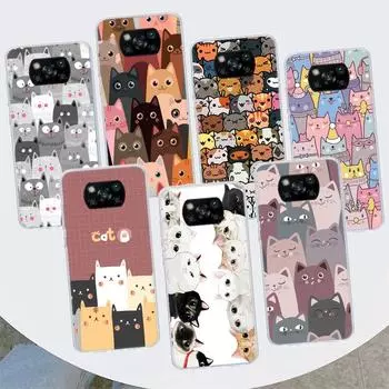 Чехол для телефона с рисунком милых котов для Xiaomi Mi 11 Lite 11i 12X 12 9 8 11T 10T 9T Pro 10 5X 6X Ultra 5G, чехол Xiaomi Mi 11 Lite