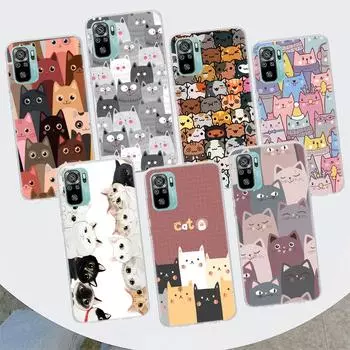 Чехол для телефона с рисунком милых котов для Xiaomi Redmi Note 10 Pro Max 10S 9 9S 9T 8 8T 11T 11S 11 5G 11E 7 6 5 4X Redmi Note 10S
