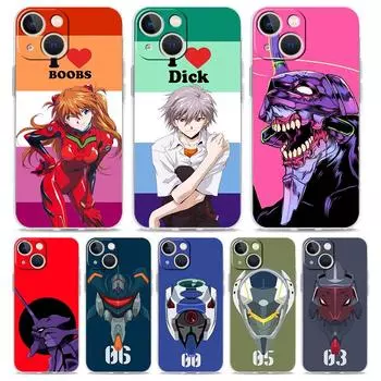 Чехол для телефона с рисунком Neon Genesis Evangelion для iPhone 14 13 11 12 Pro Max X XR XS 7 8 Plus SE, прозрачный мягкий силиконовый чехол iPhone XS Max