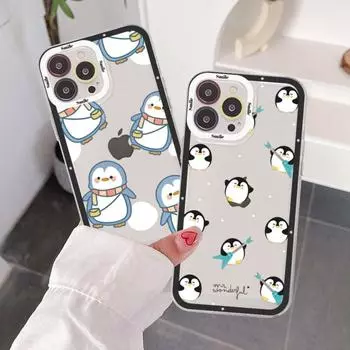 Чехол для телефона с рисунком пингвина каваи для Samsung S 20 21 22 23 lite plus ультра прозрачный чехол для мобильного телефона Funda Samsung S21 Plus