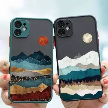 Чехол для телефона с рисунком природы для iPhone X XS MAX XR, чехол с изображением пейзажа, жесткий противоударный чехол для iPhone 7 8 Plus SE 2 12 13 11 14 Pro MAX iPhone 6 6s