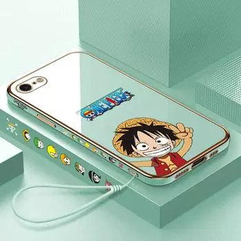 Чехол для телефона с рисунком «Счастливый Луффи» для iPhone 11 13 15 Samsung Galaxy A52 Xiaomi Redmi 12C Note 10 Pro Oneplus Мягкие чехлы для смартфонов iPhone 11 Pro Max ярко-зеленый