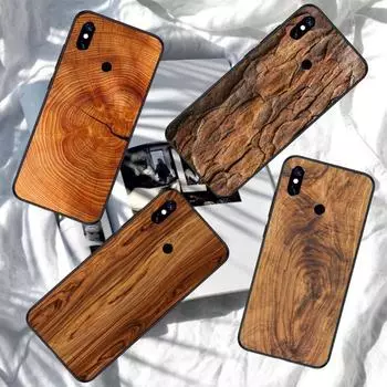 Чехол для телефона с рисунком текстуры дерева для Xiaomi Redmi Note 11 10 9T 8 7 Pro Redmi 9 9A 9C 8 7 6, мягкий черный чехол для телефона Redmi Note 11 or 11S