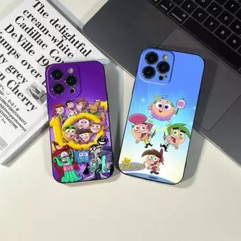 Чехол для телефона с рисунком The Fairly OddParents для IPhone 15 14 11 12 Pro 8 7 15 Plus 13 Pro MAX XR XS MINI SE 2020, черные чехлы iphone 11