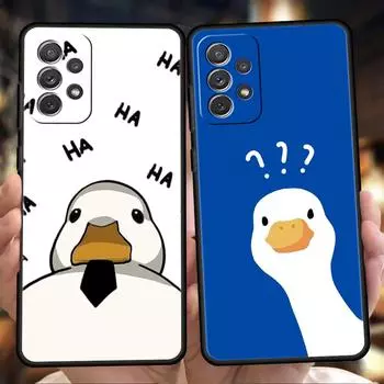 Чехол для телефона с рисунком утки для Samsung A24 A12 A14 A32 A50 A70 A20E A20S A10 A10S A22 A30 A40 A34 A54 A42 A52 5G A02S A04s A72 Samsung A42 5G
