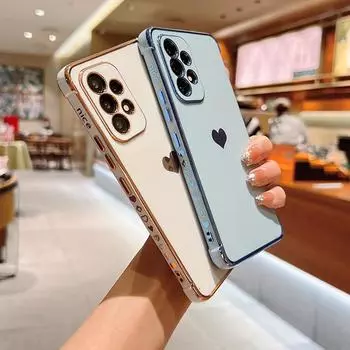 Чехол для телефона с рисунком в виде сердца сбоку для Samsung Galaxy A12 M12 A13 A13LIE A04S A14 A15 A23 A24 A33 A34 A52 A53 A54 4G 5G For A15 5G