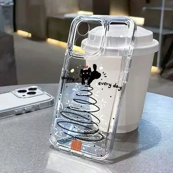 Чехол для телефона с рисунком животного и милым котом для iPhone 11, чехол для iPhone 13 15 Pro Max 12 14 Pro XS XR X 7 8 SE, мягкий силиконовый прозрачный чехол For iPhone 11