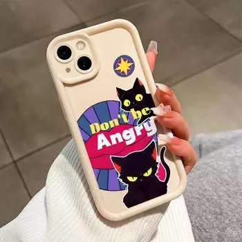 Чехол для телефона с рисунком злых черных кошек для iPhone Samsung Galaxy Xiaomi Redmi POCO HUAWEI Honor, противоударный резиновый мягкий гибкий чехол iPhone 14 Plus