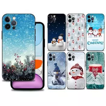 Чехол для телефона с рождественским снеговиком для iPhone Samsung Galaxy Redmi Xiaomi Oppo OnePlus Note SA 7 8 9 10 11 12 13 14 20 21 22 23 53 54 Pro Max Ultra iPhone 6 or 6S