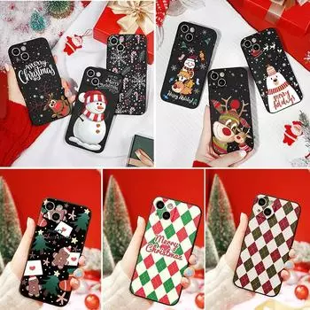 Чехол для телефона с Рождеством для Iphone 14 13 12 11 Pro Xs Max Mini X Xr Se3 2022 Se2 7 8 6 6s Plus, мягкий противоударный чехол из ТПУ Funda Etui For iPhone 13
