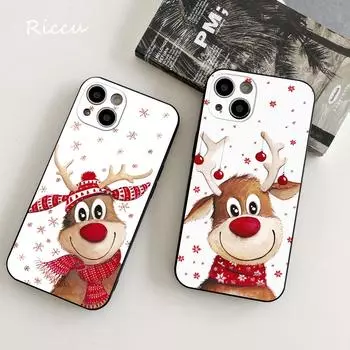 Чехол для телефона с Рождеством Христовым 14 11 12 Pro 8 7 Plus X Pro 14 MAX 13 MINI XR XS iphone 14 13, мягкие новогодние чехлы для телефонов iphone 12