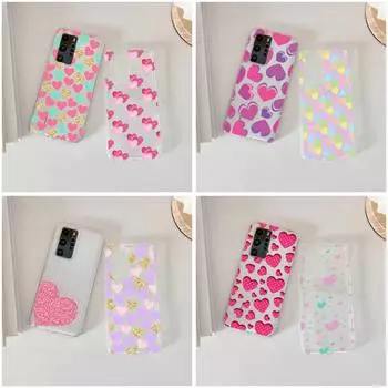 Чехол для телефона с сердечками и пульсацией для Huawei Mate P10 P20 P30 P40 P50 Smart Z Honor 50 60 70 Pro Lite, прозрачный чехол Huawei P40 Lite