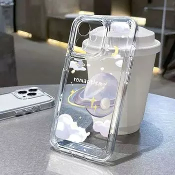 Чехол для телефона с сердечком для iPhone 15, чехол для iPhone 14 12 13 11 Pro Max 7 8 14 15 Plus XR XS X SE, противоударный силиконовый чехол с облаком For iPhone 14