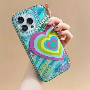 Чехол для телефона с сердечком для iPhone 11, чехол для iPhone 12, 13, 14, 15 Pro Max XR XS X 7, 8, 6 Plus SE, 2020, модный волнистый чехол с лазерной надписью For iPhone 12 Pro