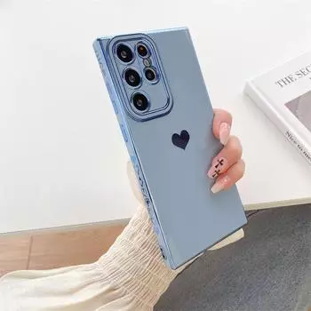 Чехол для телефона с сердечком для Samsung Galaxy A14 A24 A23 A34 A54 A13 A12 A52S 5G M12 S24 S23 S22 S21 Ultra Plus S20 FE 4G 5G, силиконовый защитный чехол For Samsung S24 Ultra красный