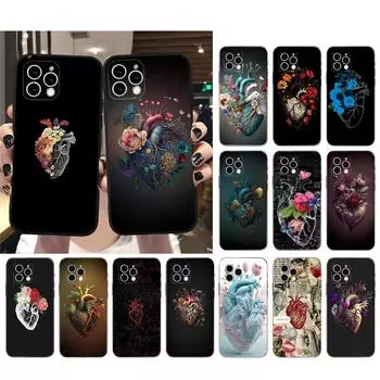 Чехол для телефона с сердечком и цветком для iPhone Samsung Galaxy Redmi Xiaomi Oppo OnePlus Note SA 7 8 9 10 11 12 13 14 20 21 22 23 53 54 Pro Max Ultra TPU Soft iPhone 6 or 6S