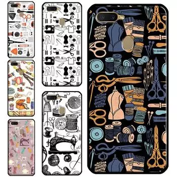 Чехол для телефона с швейными ножницами для OPPO A15 A3S A5S A52 A72 A54 A74 A94 A83 A91 A93 A5 A9 A31 A53 A53S 2020 OPPO A15