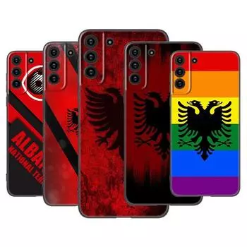Чехол для телефона с символом флага Албании для Samsung Galaxy S22 Pro S21 S20 Ultra FE S10 Lite 5G S10E S9 S8 Plus, мягкий черный чехол из ТПУ Samsung S22 Ultra