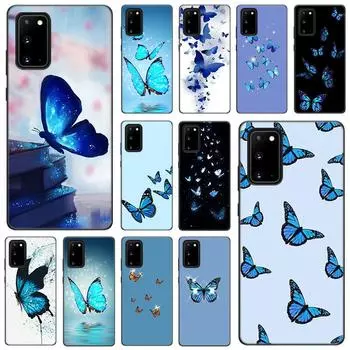 Чехол для телефона с синей бабочкой для iPhone Samsung Galaxy Redmi Xiaomi Oppo OnePlus Note SA 7 8 9 10 11 12 13 14 20 21 22 23 53 54 Pro Max Plus Ultra iPhone 6 or 6S