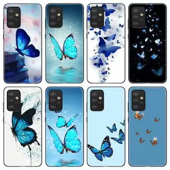 Чехол для телефона с синей бабочкой из мультфильма для iPhone Samsung Galaxy Redmi Xiaomi Oppo OnePlus Note SA 7 8 9 10 11 12 13 14 20 21 22 23 53 54 Pro Max Ultra iPhone 6 or 6S