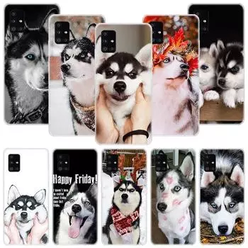 Чехол для телефона с собакой сибирского хаски для Samsung Galaxy A12 A22 A32 A42 A52 A72 A51 A71 5G A41 A31 A21 A02S M12 M21 M31 M30S Fundas Samsung A12 5G