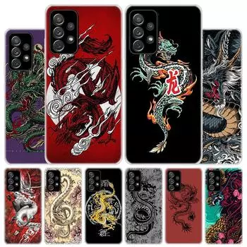 Чехол для телефона с татуировкой азиатских драконов и животных для Samsung Galaxy A53 A52 A73 A72 A12 5G A13 A22 A23 A32 A33 A02S A03S A42 A43 A50 Samsung A52