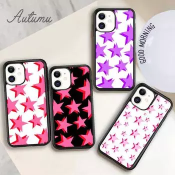 Чехол для телефона с тенями и звездами для iPhone 11 12 13 14 Pro Max mini X XR XS SE 2020 5 6S 7 8 Plus Samsung Galaxy S21 S22 iPhone 6plus