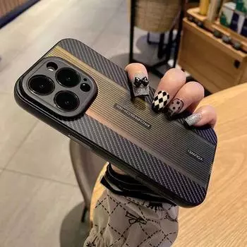 Чехол для телефона с текстурой из углеродного волокна для iPhone 12 13 14 15 Pro Max Plus, роскошный градиентный цветной чехол для телефона для IPHON 14 Pro 15 Promax For Iphone 14 красный