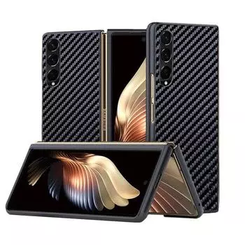 Чехол для телефона с текстурой углеродного волокна для Samsung Galaxy Z Fold 4 3 5G, модный дизайн, мягкая задняя крышка для Samsung Galaxy Z Fold4, чехол Galaxy Z Fold 4 чёрный