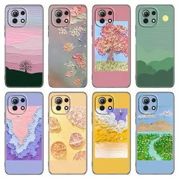 Чехол для телефона с тиснением в виде цветка для Xiaomi Mi POCO X3 NFC GT M4 M3 12 11T 10T Pro A3 11 Lite NE 5G 12X 11i F3 Мягкий черный чехол из ТПУ Xiaomi Mi A3 Lite