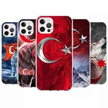 Чехол для телефона с турецким флагом Турции для Apple iPhone 11 12 13 15 14 Pro 7 XR X XS Max 8 Plus + Mini SE, мягкий чехол с индивидуальным принтом iPhone 14 Plus