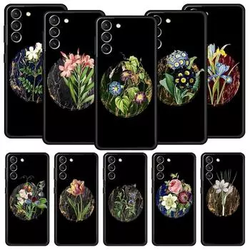 Чехол для телефона с винтажным цветочным ботаническим мрамором для Samsung Galaxy S23 S22 S21 S20 FE Ultra 5G S10 S10E S9 S8 Plus 10 20, мягкий чехол Samsung S10E